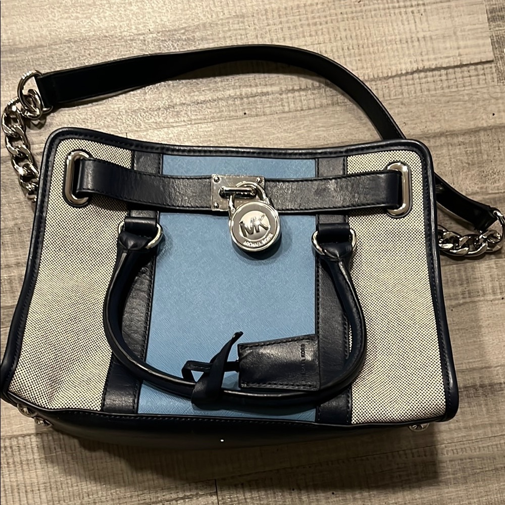 Michael Kors Blue and Black Women's Bag